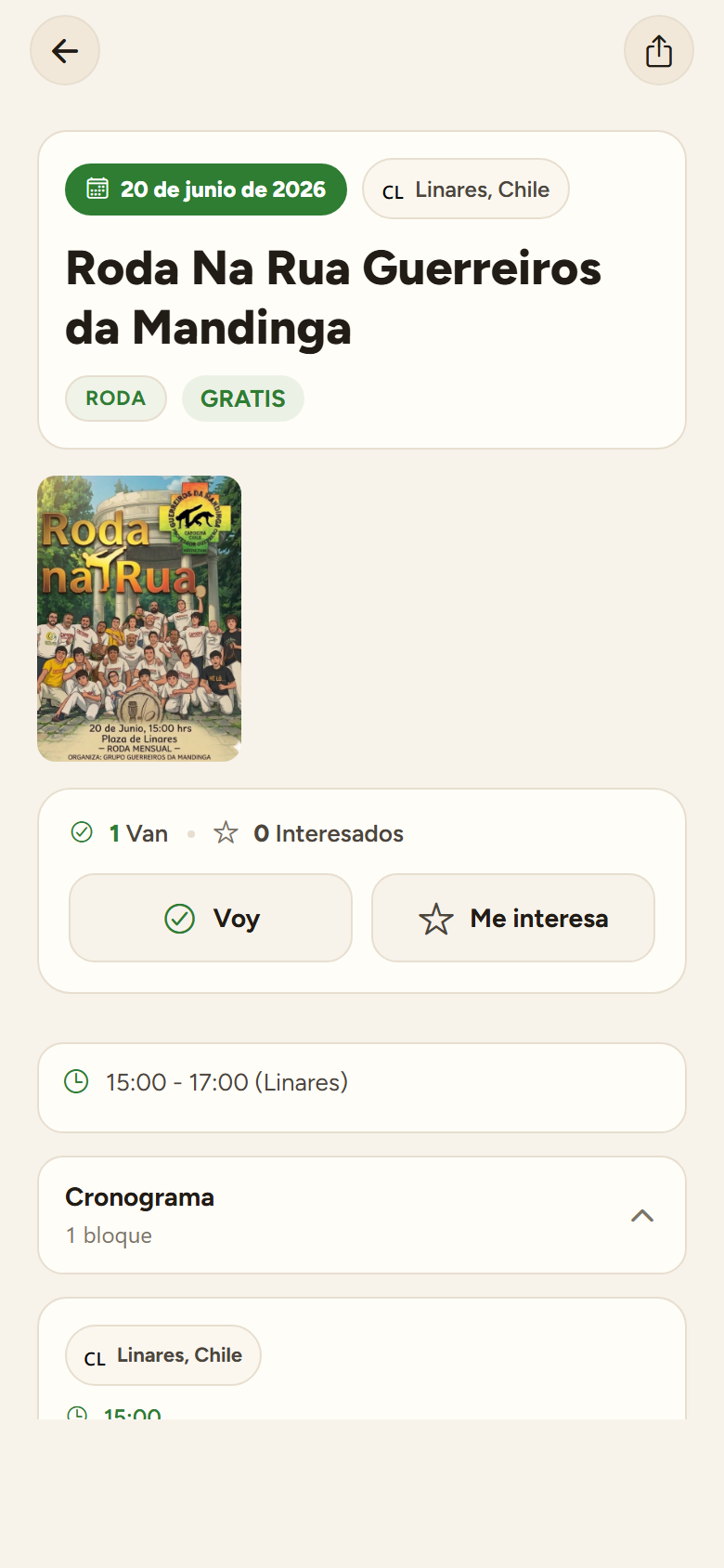 Tu calendario de batizados y rodas